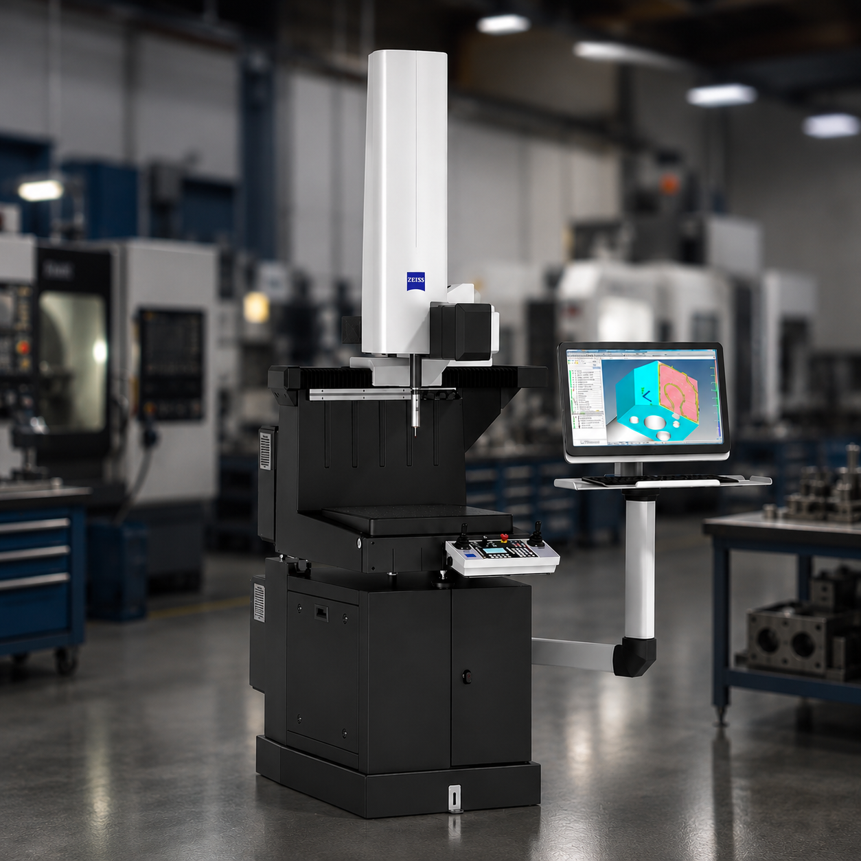 Close-up of a precision CNC machined metal component with measuring equipment illustrating the impact of tight machining tolerances on manufacturing cost.